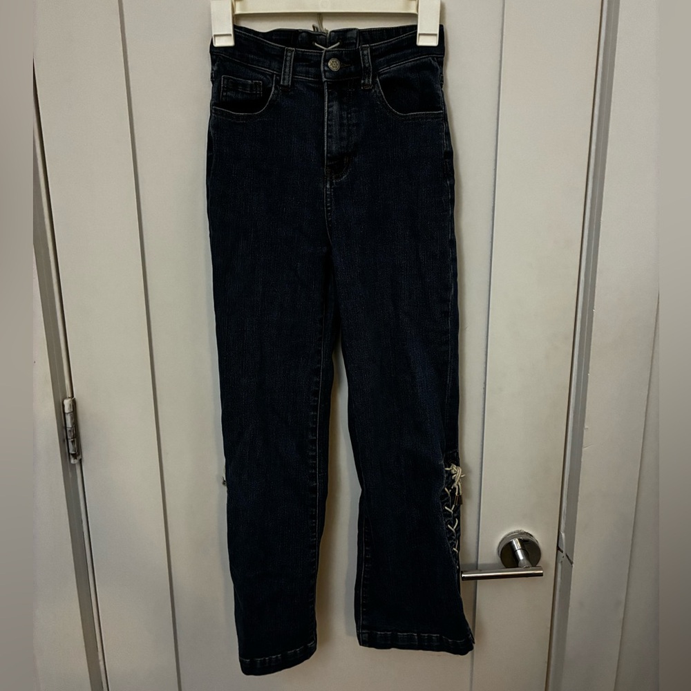 Unique Lace Up Blue LaceMade Jeans